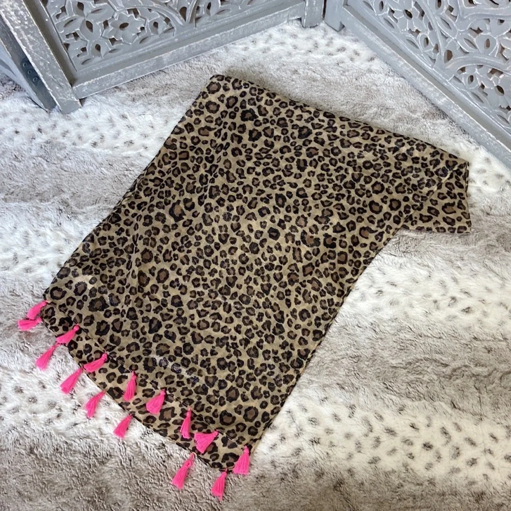 The Children’s Place sparkly leopard print scarf girls OS Barbie girlhoodcore